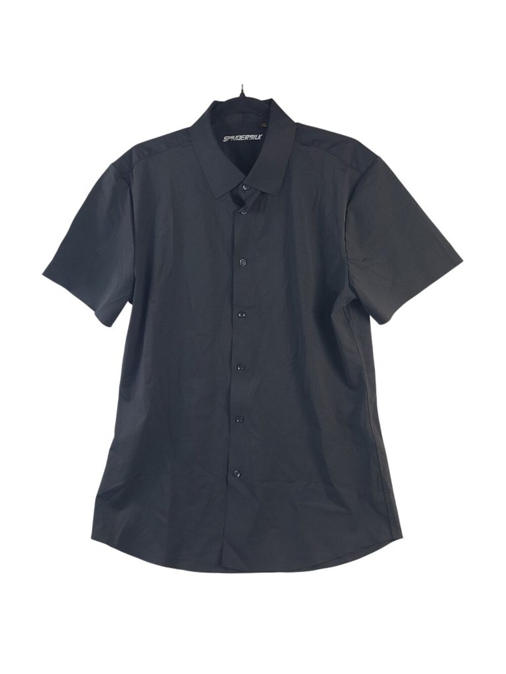 NEW SpiderSilk Men's Black Short Sleeve Button-Up Shirt Size M
